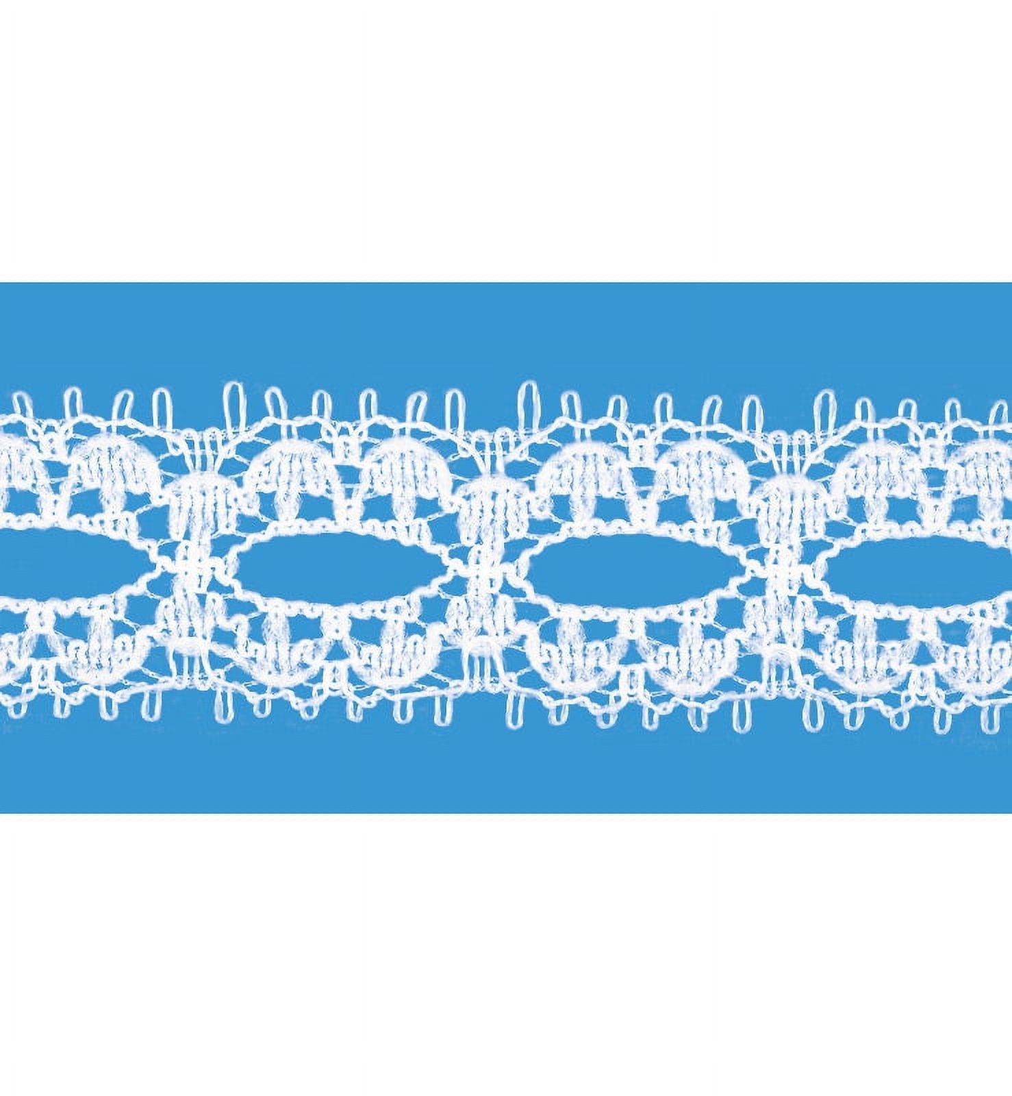 WHITE 3/4 INCH FLAT OPEN LACE