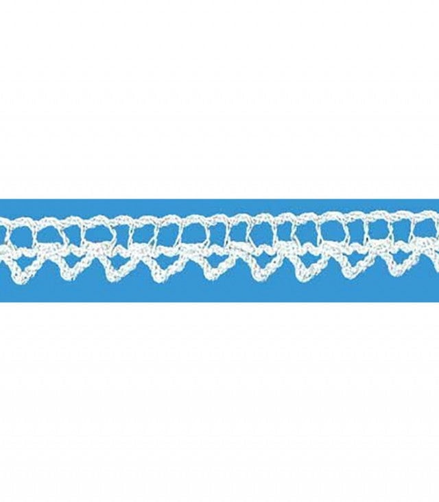 WHITE 3/8 INCH TINY CROCHET LACE