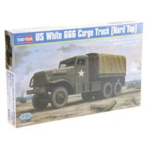 Hobby Boss US White 666 Cargo Hard Top Model Kit Multi-Colored