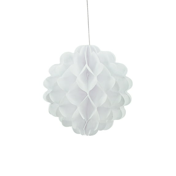 WHITE 8" TISSUE BALLS - Party Decor - 12 Pieces