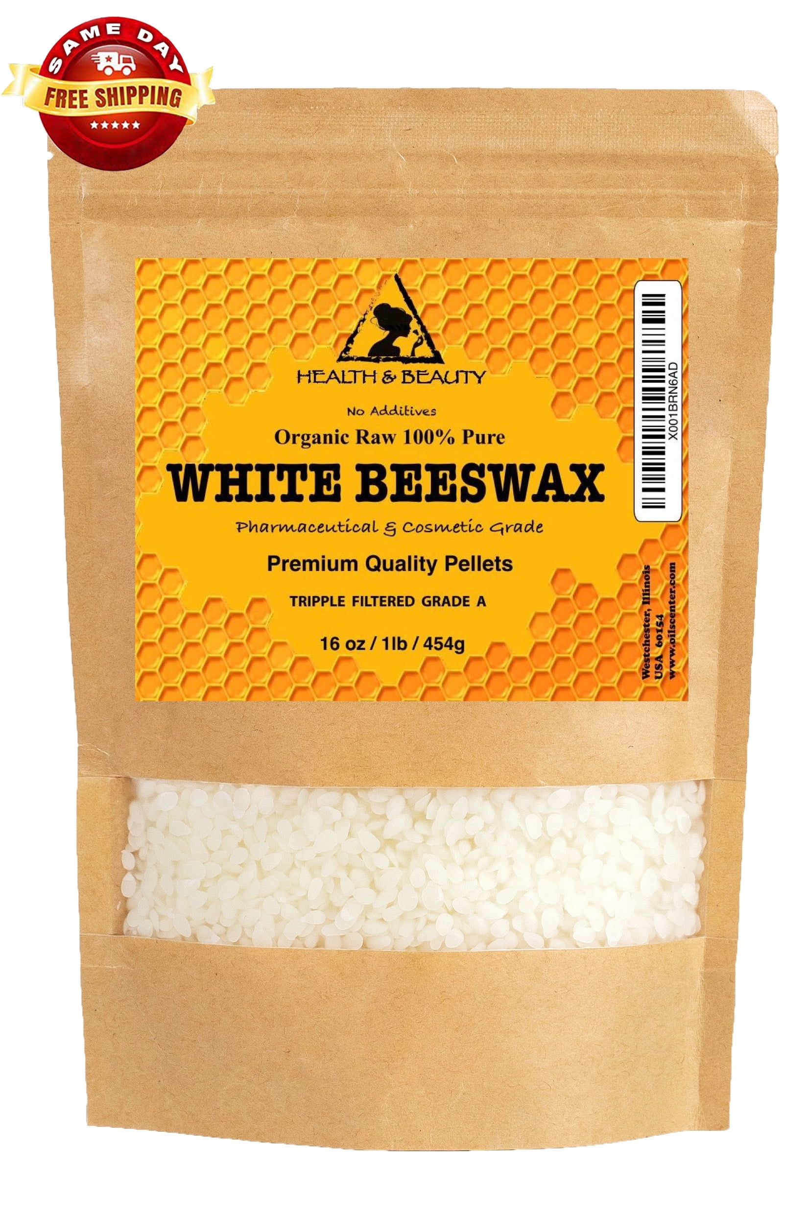 WHITE BEESWAX BEES WAX ORGANIC PASTILLES BEADS PREMIUM 100% PURE 16 OZ, 1 LB