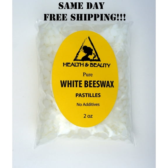 WHITE BEESWAX BEES WAX ORGANIC PASTILLES BEARDS PREMIUM 100% PURE 2 OZ