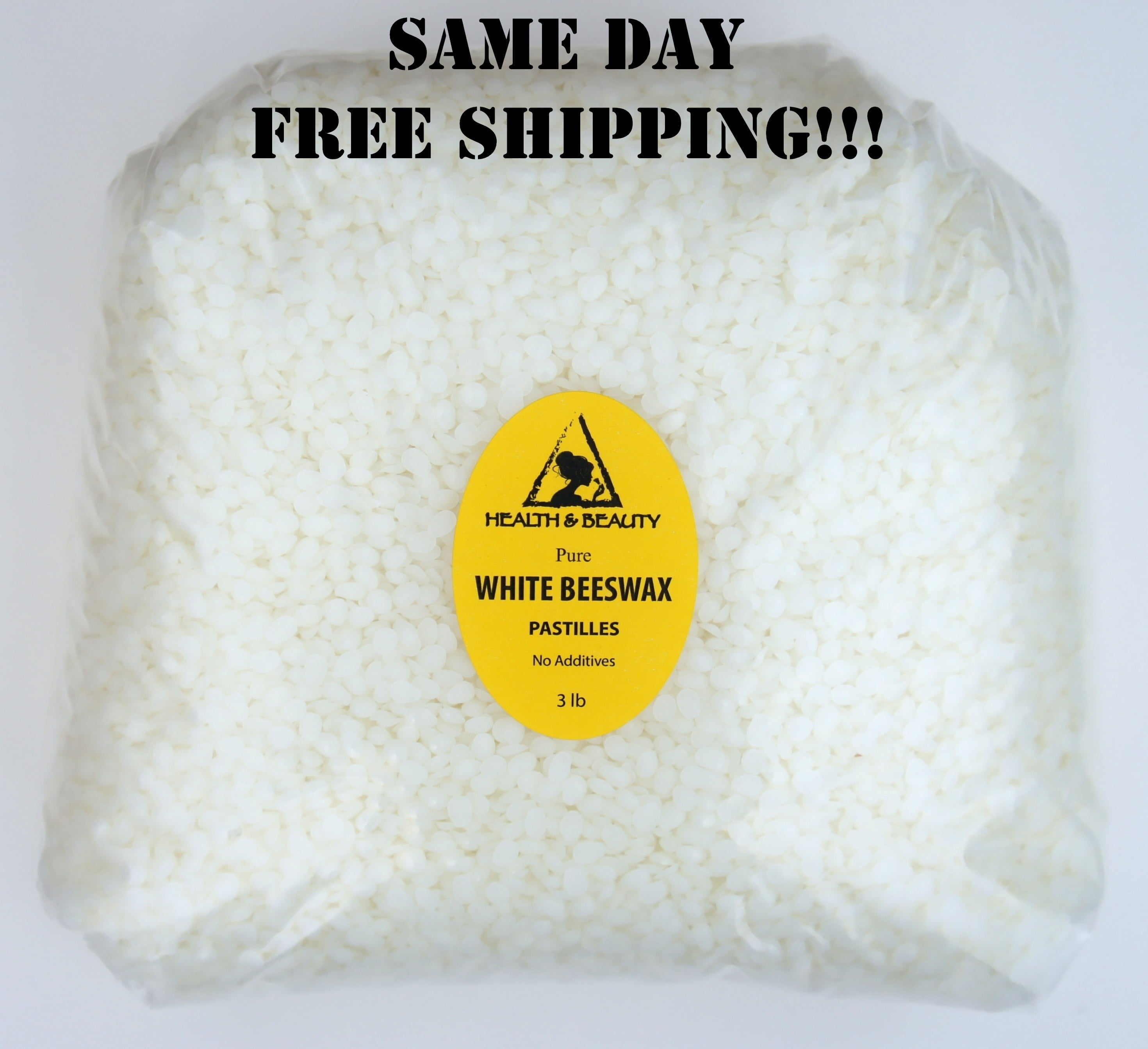 WHITE BEESWAX BEES WAX ORGANIC PASTILLES BEADS PREMIUM 100% PURE 48 OZ, 3 LB