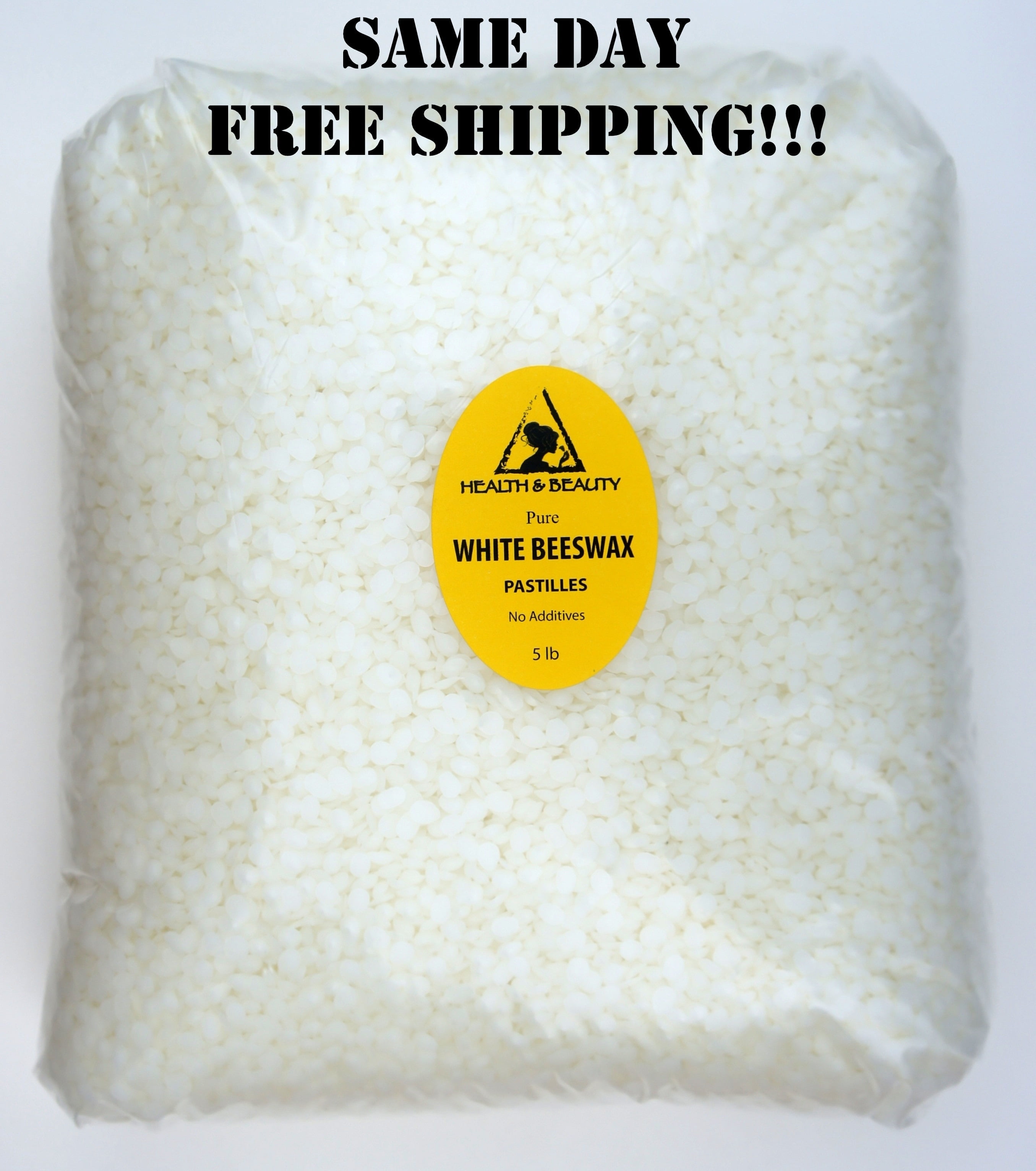 WHITE BEESWAX BEES WAX ORGANIC PASTILLES BEARDS PREMIUM 100% PURE 5 LB