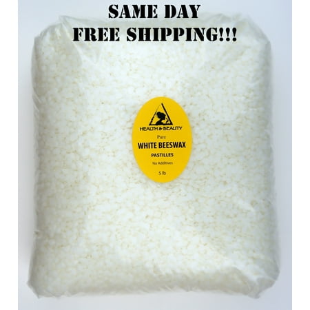 WHITE BEESWAX BEES WAX ORGANIC PASTILLES BEARDS PREMIUM 100% PURE 5 LB