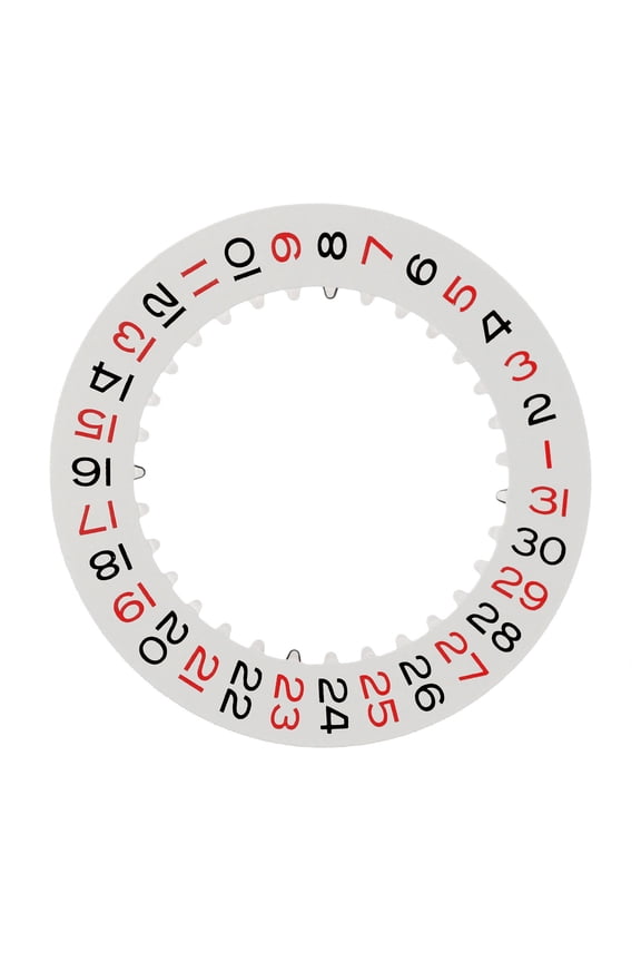 WHITE BLACK-RED ROULETTE DATE DISC WHEEL FIT GENUINE 3135 MOVEMENT ROLEX WATCH