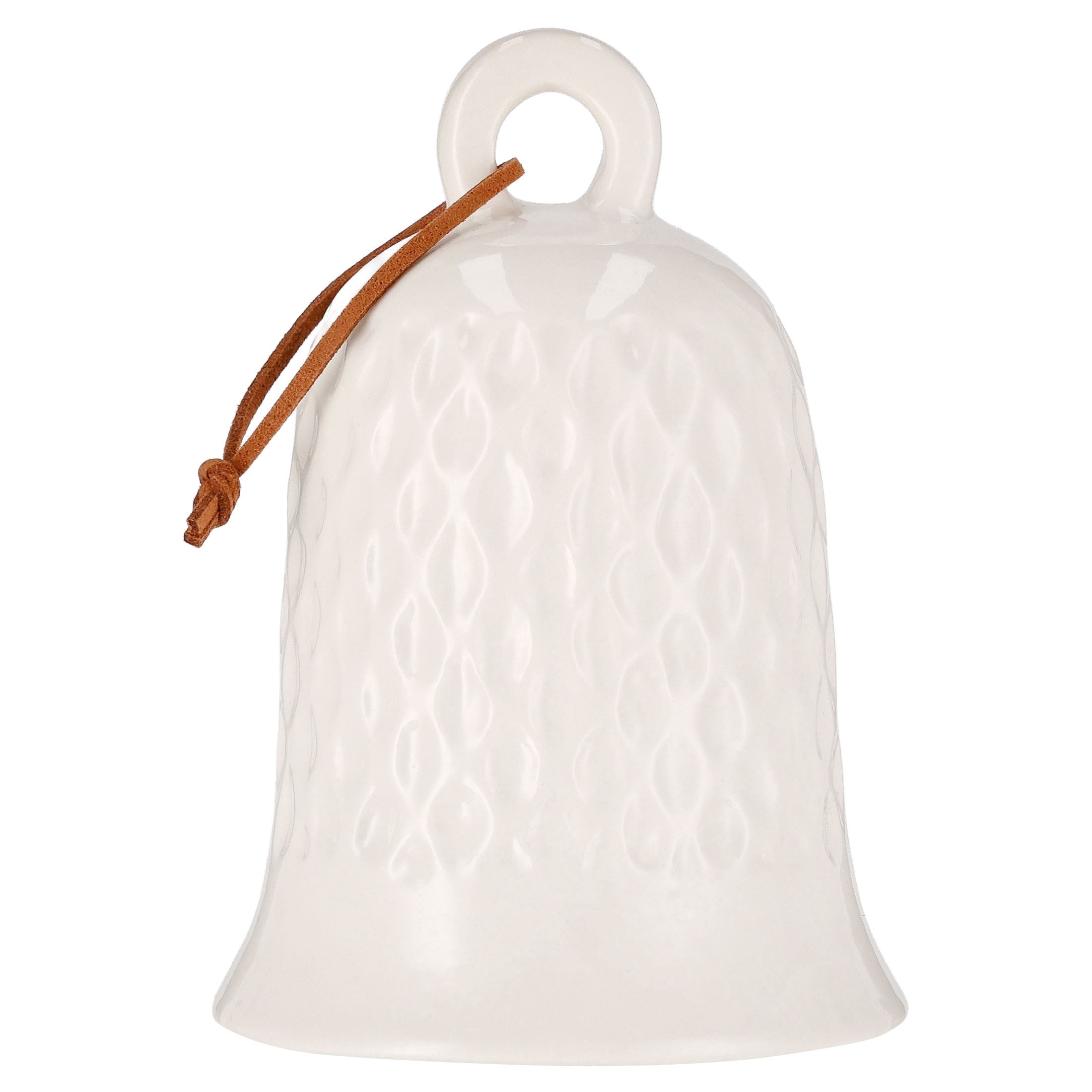 Ceramic Bell Christmas Decoration, White, 5.3", by Holiday Time
