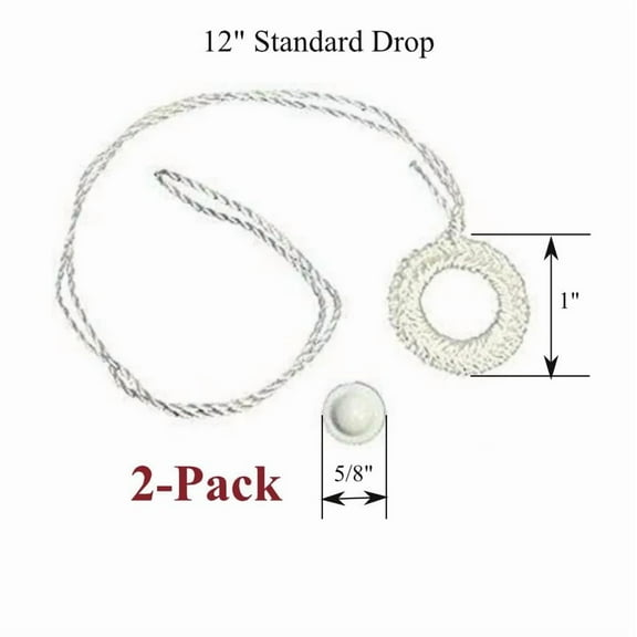 WHITE Crochet RING PULL with Screw Buttons - 2 pack