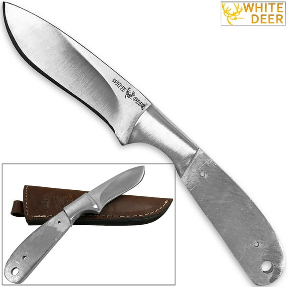 WHITE DEER Blank Pot Belly J2 Steel Skinner Knife Hunters Drop Point