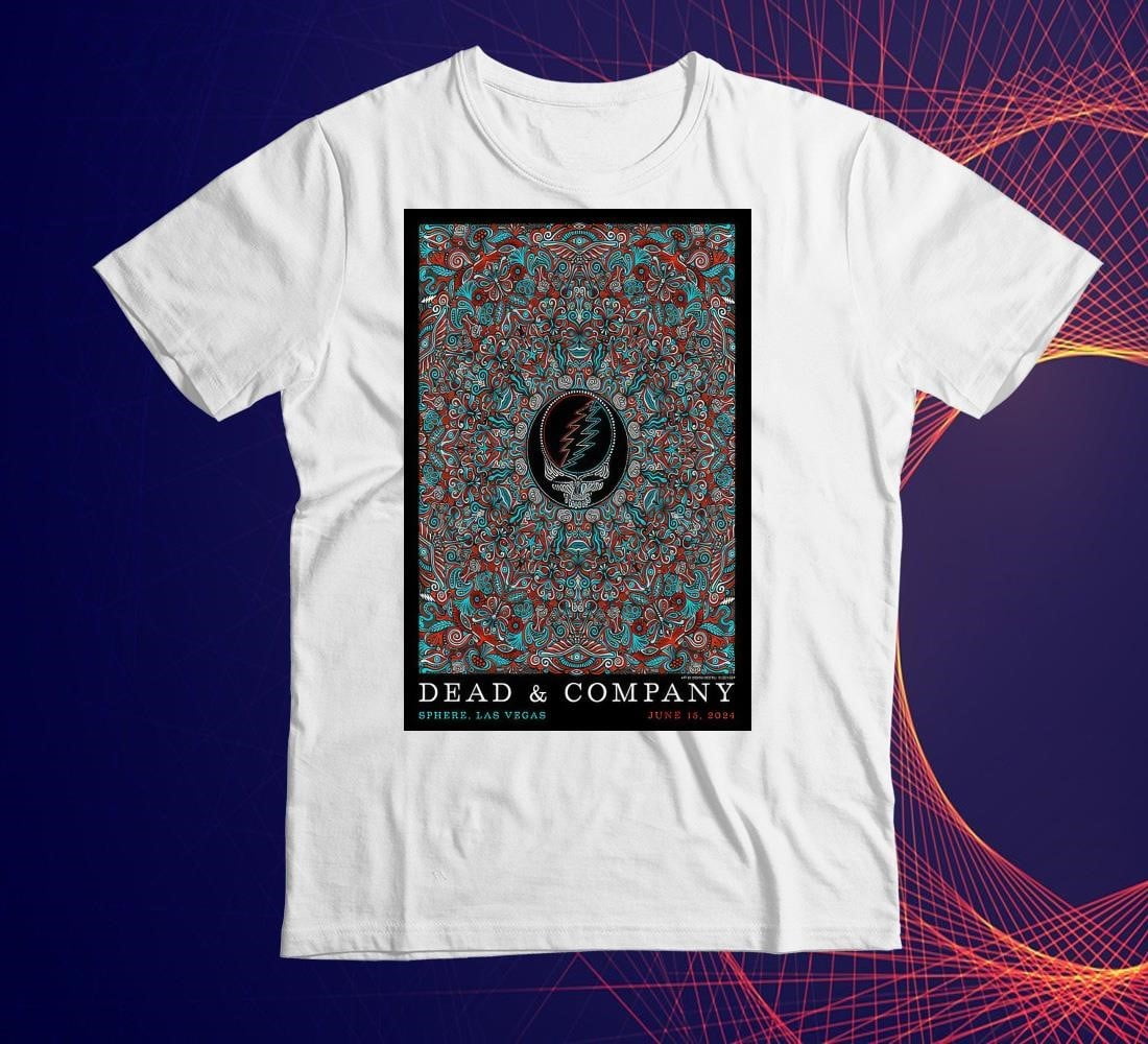 [WHITE] Dead And Company Jun 15 2024 Sphere Las Vegas Nv Poster Shirt