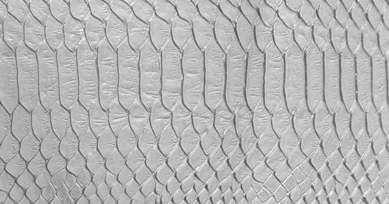 WHITE Embossed Snake Vinyl 54" Wide Textured Faux Leather Great for Upholstery, Purses & Bags Sold By Separate Half Yard