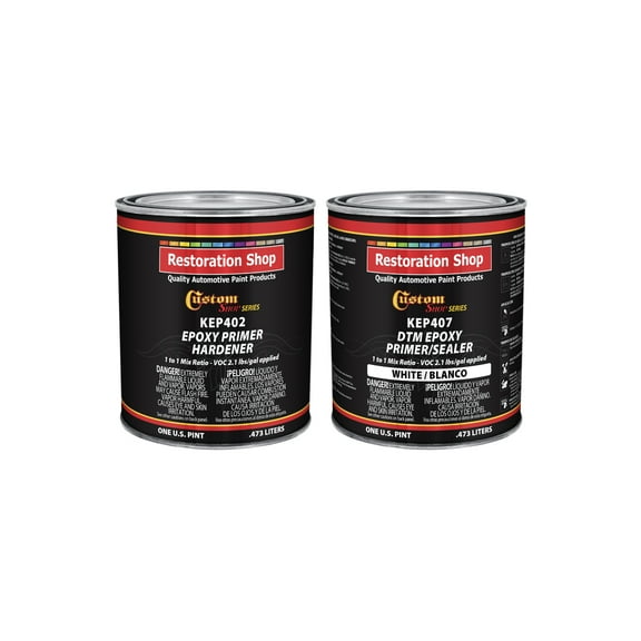 WHITE Epoxy Primer / Sealer 2.1 VOC (QUART KIT) - Anti-Corrosive DTM Direct to Metal Fast Dry Primer