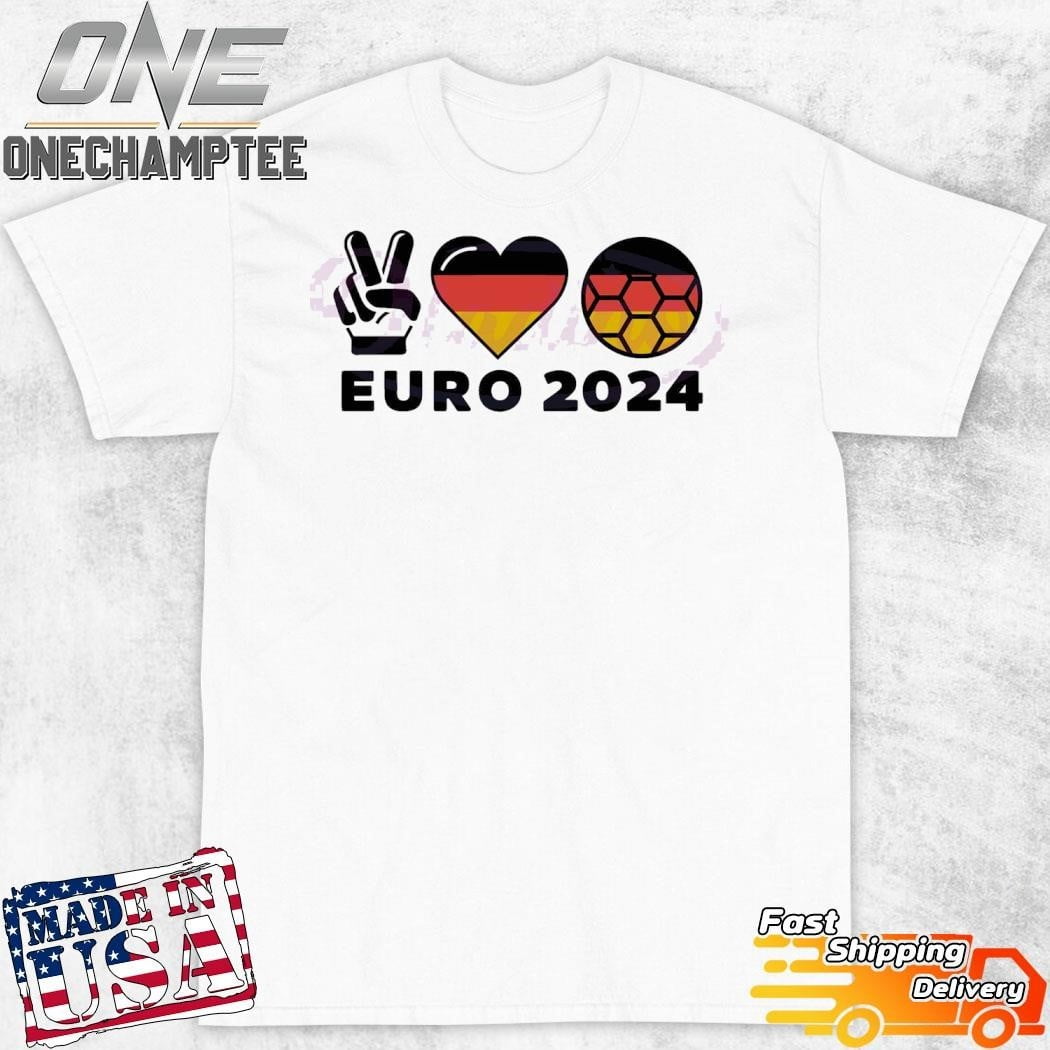 [WHITE] Euro 2024 Germany Peace Love Soccer Euro Football Shirt