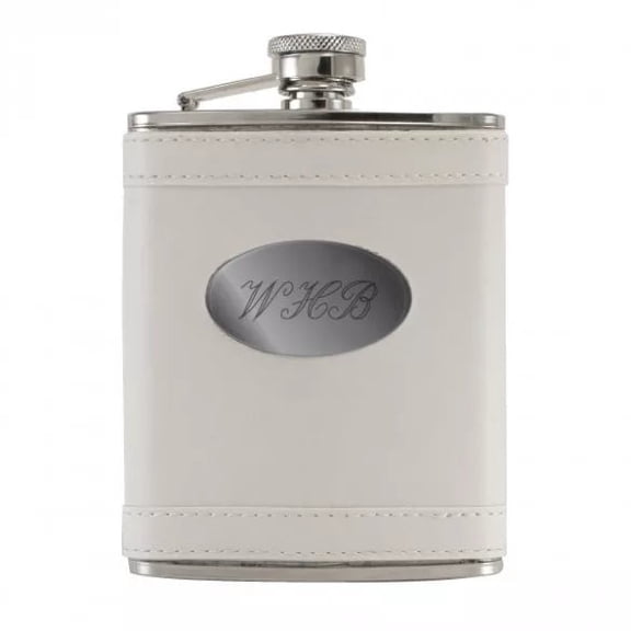 Hortense B. Hewitt Classic Flask with White Leather Cover