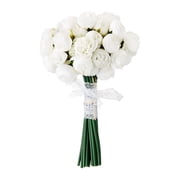 Artificial White Peony Flower Bouquet, 11.8 , by Way To Celebrate