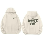 GZZHZNZB WHITE FOX Hoodie Y2K Foam Long Sleeves 3D Printing Street Sweatshirt Hip Hop Jcket Coat top and Sweatpant for Women 3XL