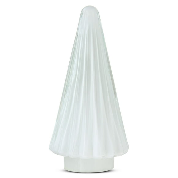 Glass Christmas Tree Tabletop Decoration, White, 7", by Holiday Time