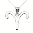 thumbnail image 1 of WHITE GOLD ARIES APRIL ZODIAC SIGN PENDANT NECKLACE, 1 of 1