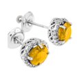 thumbnail image 1 of WHITE GOLD DIAMOND CITRINE EARRINGS :  14K, 1 of 1