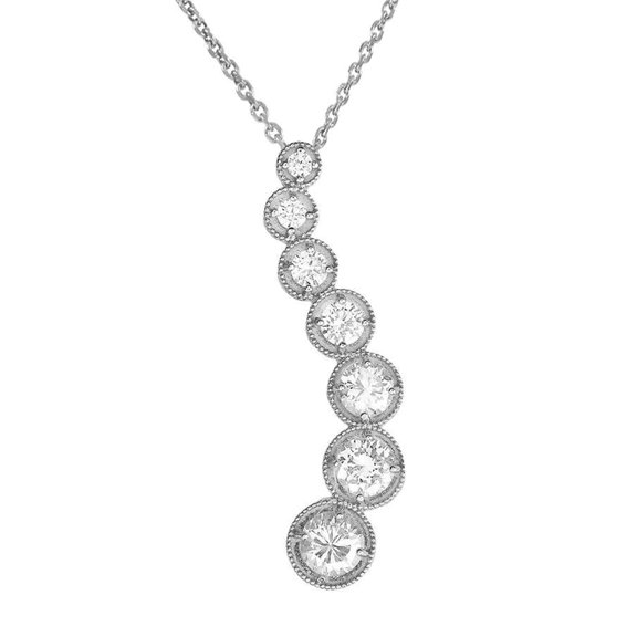 WHITE GOLD DIAMOND JOURNEY PENDANT - 14K, Pendant with 18" chain