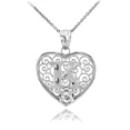thumbnail image 1 of WHITE GOLD FILIGREE HEART "K" INITIAL CZ PENDANT NECKLACE, 1 of 1