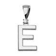 thumbnail image 1 of WHITE GOLD HIGH POLISH MILGRAIN SOLITAIRE DIAMOND "E" INITIAL PENDANT NECKLACE :  14K  Pendant with 20" chain, 1 of 1