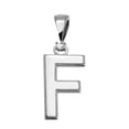 thumbnail image 1 of WHITE GOLD HIGH POLISH MILGRAIN SOLITAIRE DIAMOND "F" INITIAL PENDANT NECKLACE, 1 of 1