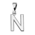 thumbnail image 1 of WHITE GOLD HIGH POLISH MILGRAIN SOLITAIRE DIAMOND "N" INITIAL PENDANT NECKLACE :  10K  Pendant with 22" chain, 1 of 1