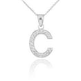 thumbnail image 1 of WHITE GOLD LETTER "C" DIAMOND INITIAL PENDANT NECKLACE :  10K  Pendant with 16" chain, 1 of 1