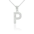 thumbnail image 1 of WHITE GOLD LETTER "P" DIAMOND INITIAL PENDANT NECKLACE :  14K  Pendant with 20" chain, 1 of 1