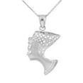 thumbnail image 1 of WHITE GOLD QUEEN NEFERTITI FILIGREE PENDANT NECKLACE :  10K  Pendant with 22" chain, 1 of 1