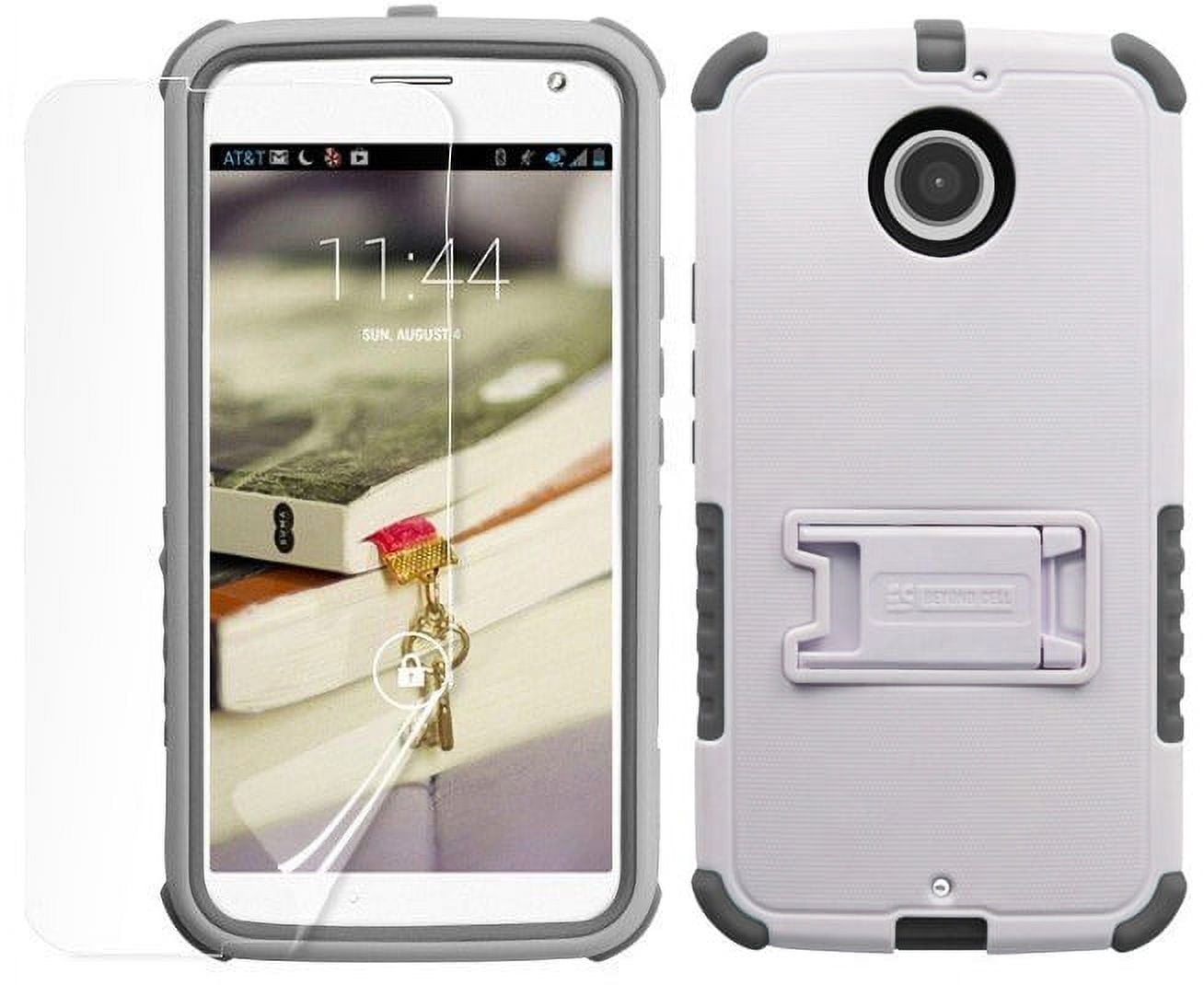 WHITE GRAY TRI-SHIELD CASE STAND SCREEN PROTECTOR FOR MOTOROLA
