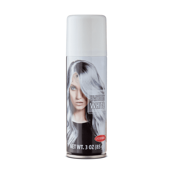 White Hair Spray, Halloween Accessory, Temporary Color, 3oz, by Goodmark USA