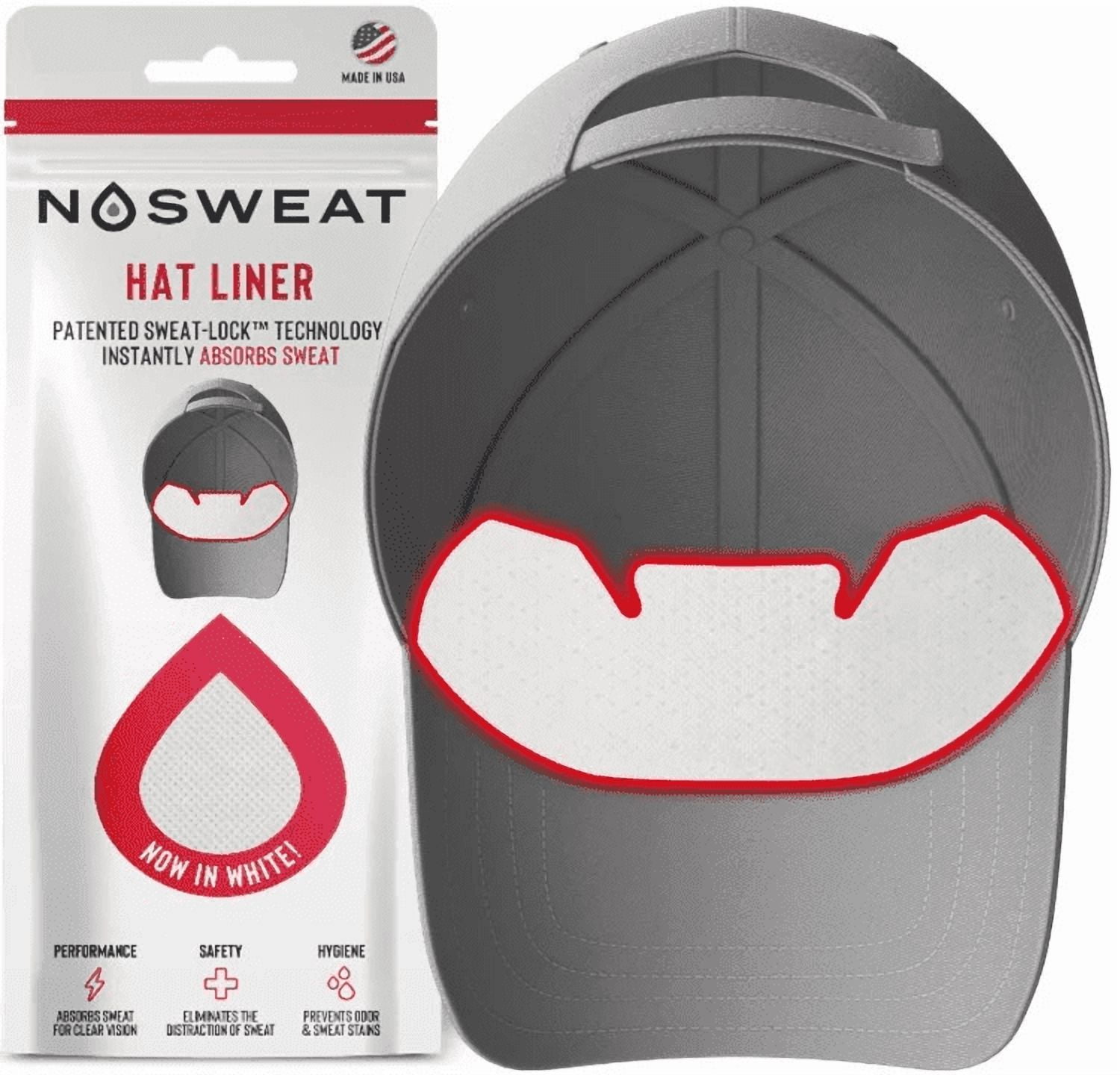 WHITE HAT LINERS - PATENTED SWEATLOCK™ FOR ALL HAT TYPES - 25 PACK