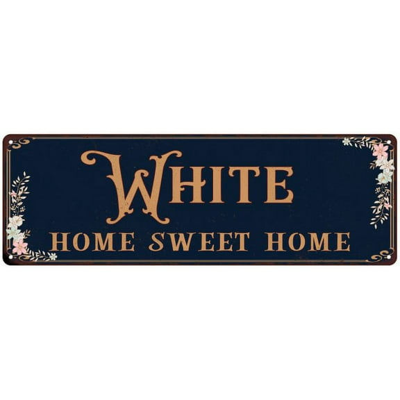 WHITE Home Sweet Home Victorian Look 6x18 Metal Sign 106180046156