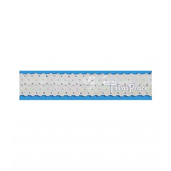 WHITE IRIS 5/8 INCH 2 ROW RIGID SEQUIN