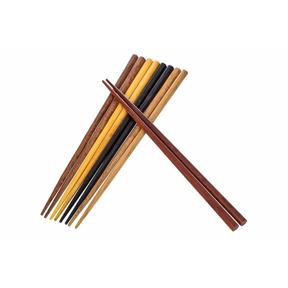 Heim Concept 8 Pair Natural Organic Hardwood Japanese Reusable Chopsticks
