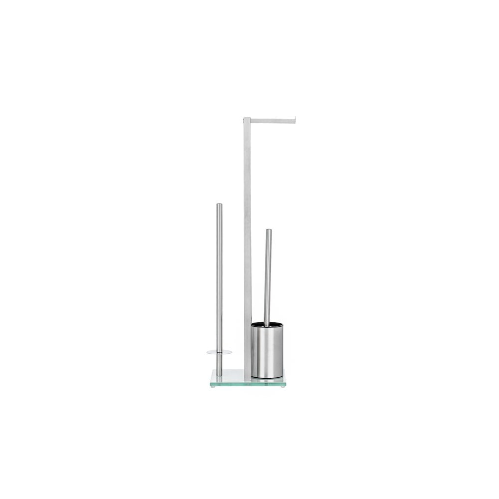 WHITE LABEL Free-Standing Toilet Brush And Paper Holder Set
