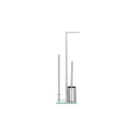 WHITE LABEL Free-Standing Toilet Brush And Paper Holder Set