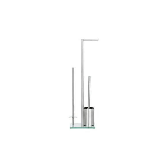 WHITE LABEL Free-Standing Toilet Brush And Paper Holder Set