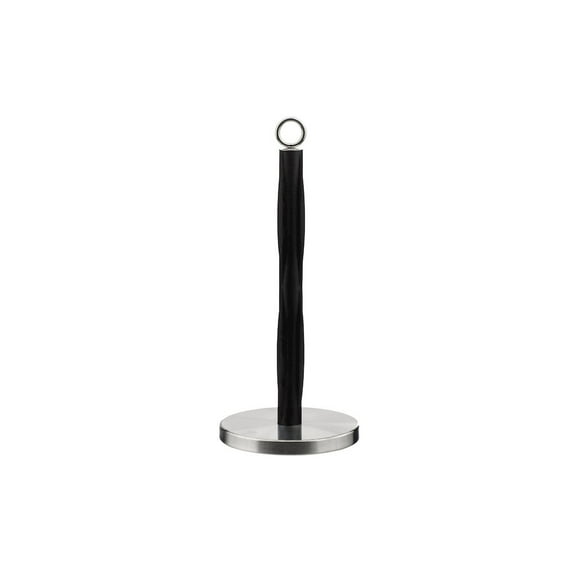 WHITE LABEL Paper Towel Holder With Black Ridges, Stylish Ring