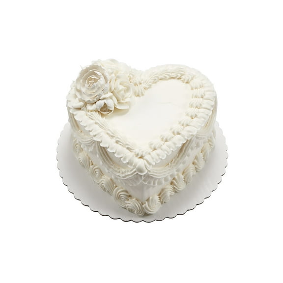 WHITE LAMBETH CLASSIC HEART CAKE