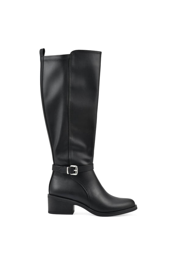 Women's Custard Block Heeled Tall Shaft Riding Boot, Dk.Brown/Smooth, 7.5 M