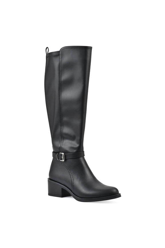 Women's Custard Block Heeled Tall Shaft Riding Boot, Dk.Brown/Smooth, 8.5 M
