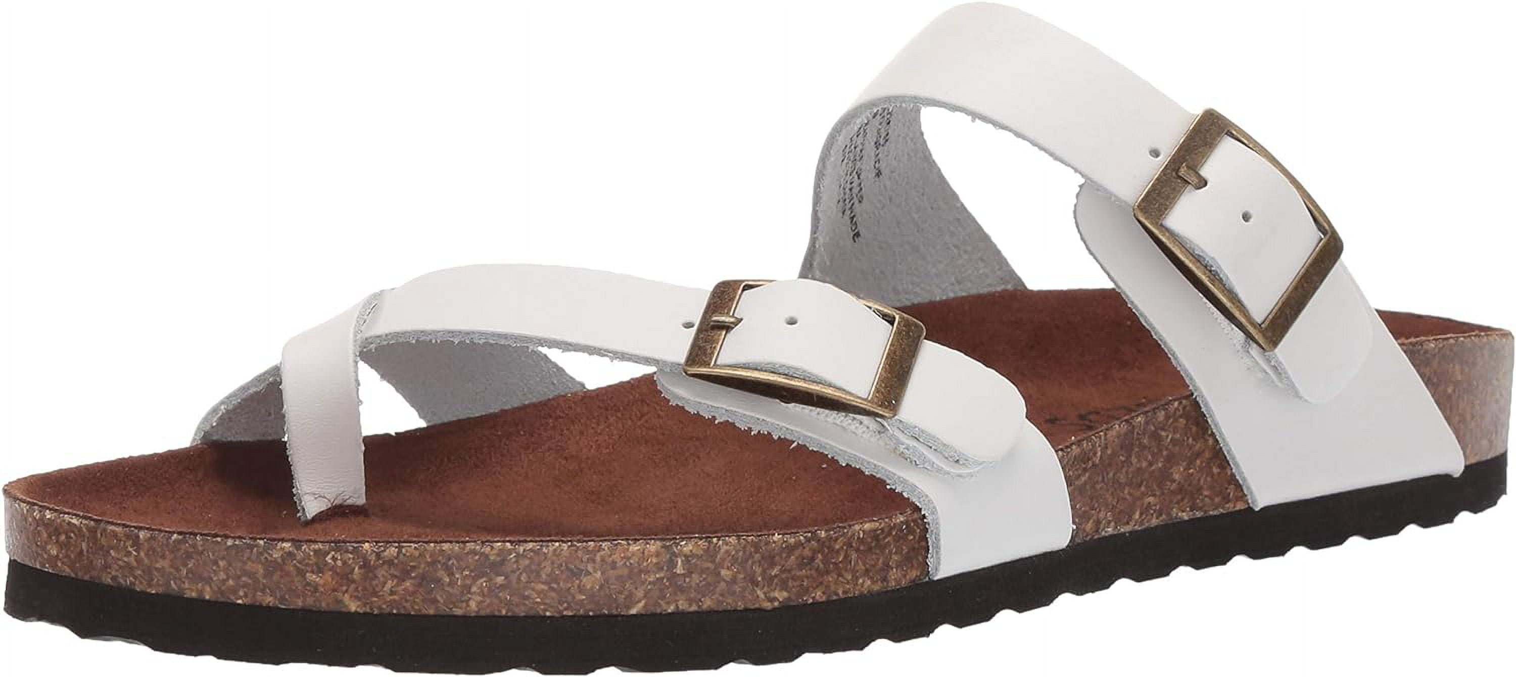 WHITE MOUNTAIN Women s Gracie Sandal 7 White Leather Walmart