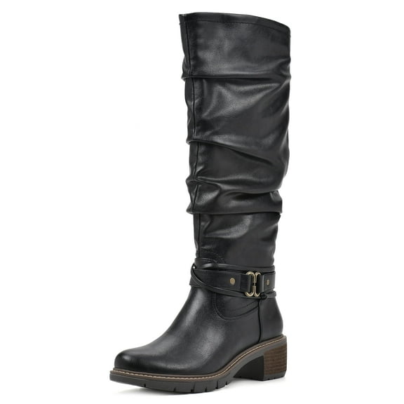 WHITE MOUNTAIN Women's Shoes Crammers Stack-Heeled Tall Boot