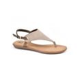 thumbnail image 1 of WHITE MOUNTAIN Womens Beige Adjustable Strap Cushioned London Slip On Thong Sandals Shoes 9.5 M, 1 of 2