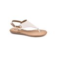 thumbnail image 1 of WHITE MOUNTAIN Womens Beige Comfort Adjustable Strap Cushioned London Slip On Thong Sandals 11 M, 1 of 3