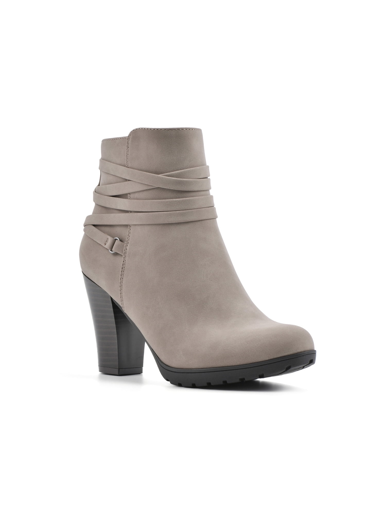 ALFANI Womens Beige Padded Amyy Almond Toe Block Heel Zip-Up Booties M