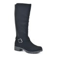 thumbnail image 1 of WHITE MOUNTAIN Womens Black Buckle Accent Dayna Round Toe Block Heel Zip-Up Slouch Boot 9.5 M, 1 of 4